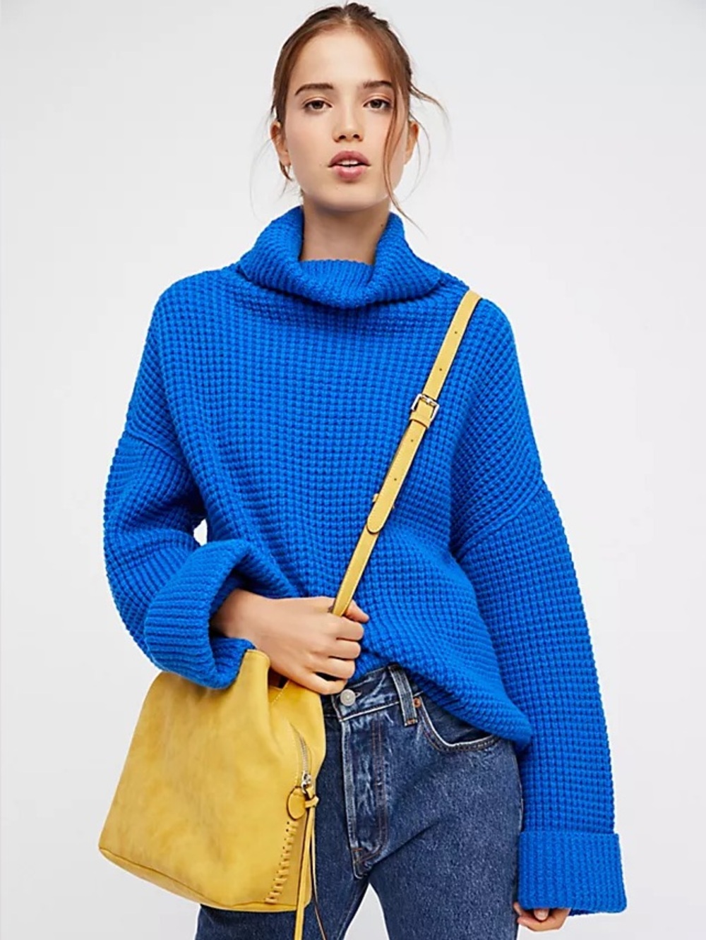 Free People Park City Pullover Cobalt Blue Size Small